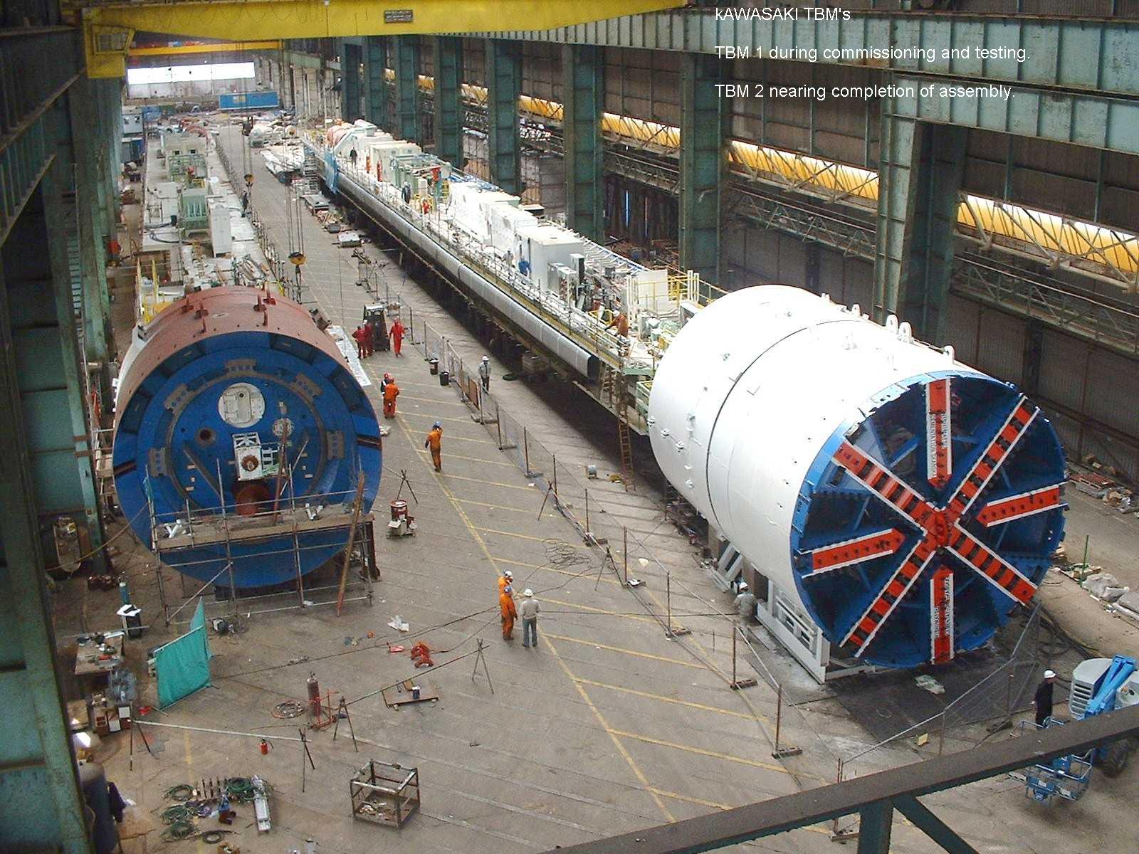 Kawasaki Tunnel Boring Machines under assembly and commissioning at Haverton Hill