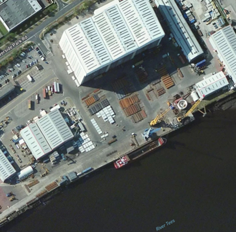 TAG quayside facility, aerial view